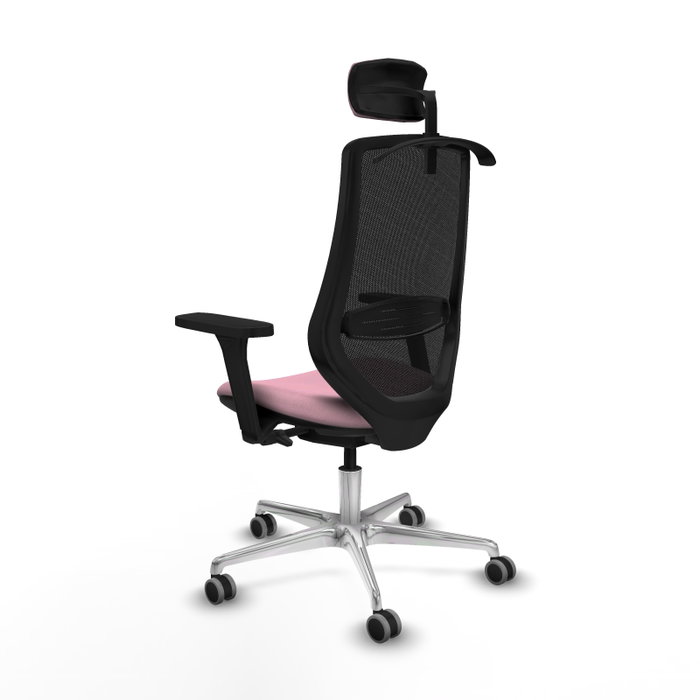PIQUERAS Y CRESPO Silla de oficina Mardos con mecanismo Sincro/Traslack, brazos 3D, Rosa y Negro