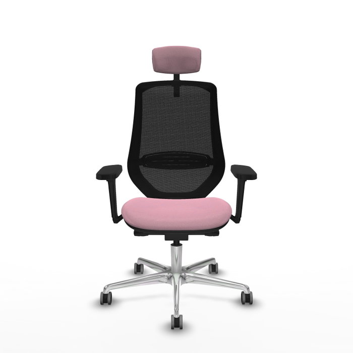 PIQUERAS Y CRESPO Silla de oficina Mardos con mecanismo Sincro/Traslack, brazos 3D, Rosa y Negro