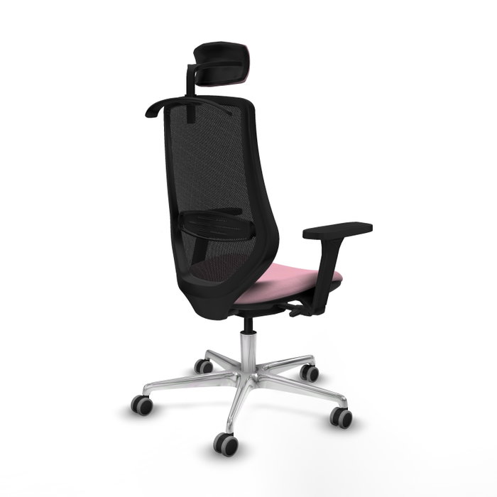 PIQUERAS Y CRESPO Silla de oficina Mardos con mecanismo Sincro/Traslack, brazos 3D, Rosa y Negro
