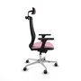PIQUERAS Y CRESPO Silla de oficina Mardos con mecanismo Sincro/Traslack, brazos 3D, Rosa y Negro