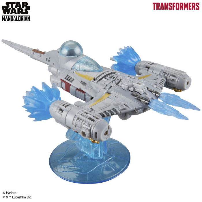 Hasbro Transformers Collaborative Figura Convertible Star Wars The Mandalorian Caza Estelar N-1 con Efectos y Accesorios