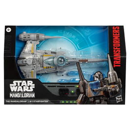 Hasbro Transformers Collaborative Figura Convertible Star Wars The Mandalorian Caza Estelar N-1 con Efectos y Accesorios