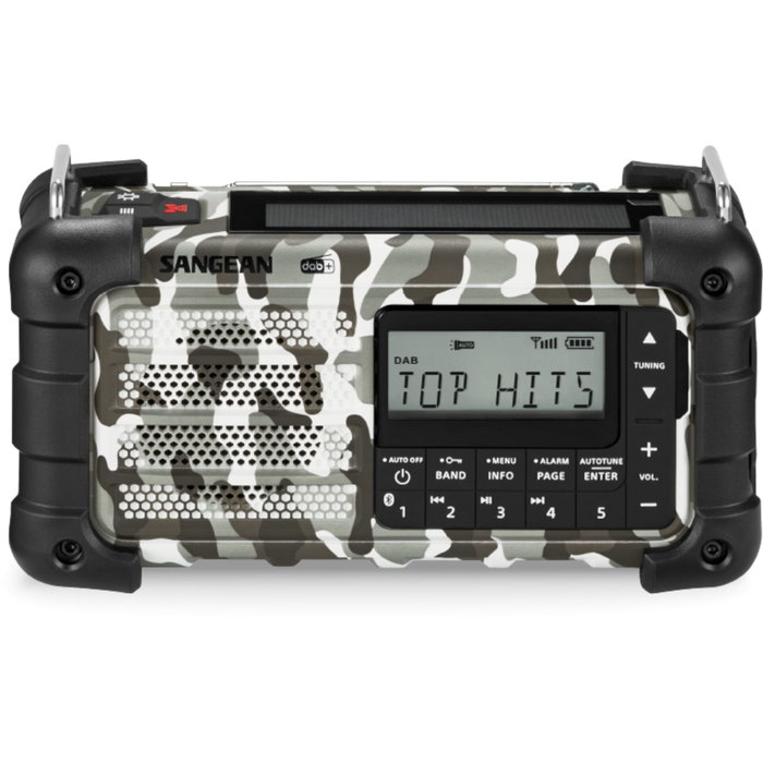 Sangean MMR-99 DAB+ Artic Camo Radio de Emergencia con Manivela y Solar Sangean MMR-99 DAB+ Artic Camo Radio de Emergencia con Manivela y Solar