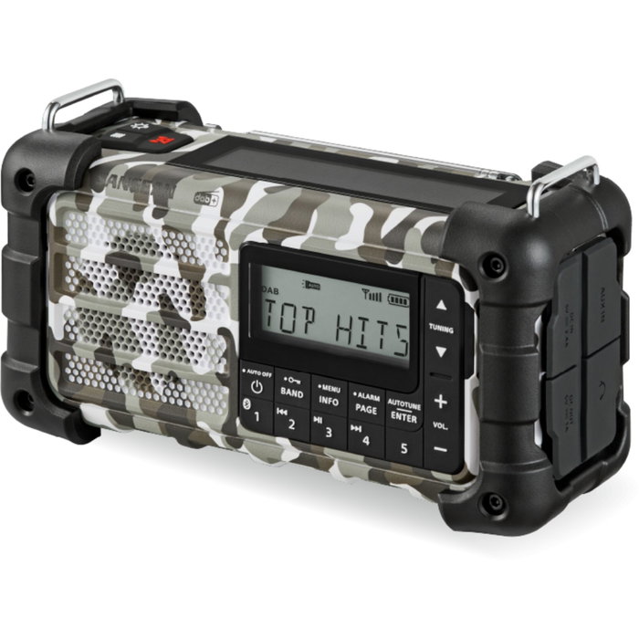 Sangean MMR-99 DAB+ Artic Camo Radio de Emergencia con Manivela y Solar Sangean MMR-99 DAB+ Artic Camo Radio de Emergencia con Manivela y Solar