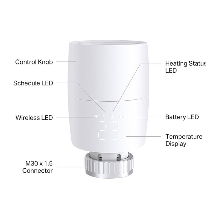 TP-Link KE100 Smart Heizkörper Thermostat, Blanco - Termostato Inteligente