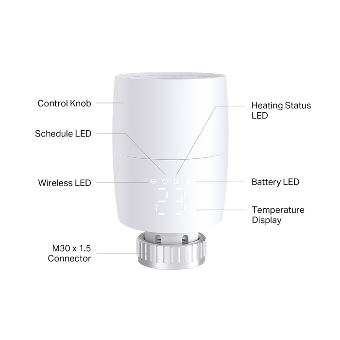TP-Link Kasa Smart KE100 Válvula Termostática de Radiador Blanca