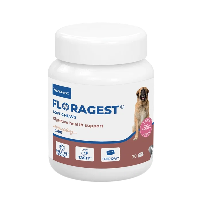Virbac Floragest Soft Chews para Perros >35kg, 30 unidades Virbac Floragest Soft Chews para Perros >35kg, 30 unidades