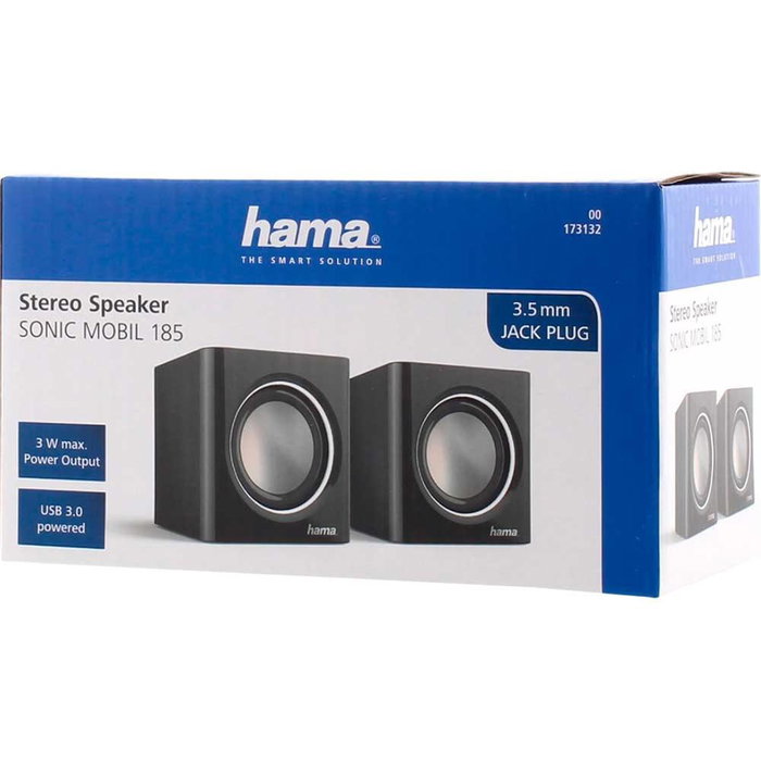 Hama Altavoces PC Sonic Mobil 185, Estéreo 2.0, Negro/Plata, Conexión USB y 3.5 mm, para Portátil Hama Altavoces PC Sonic Mobil 185, Estéreo 2.0, Negro/Plata, Conexión USB y 3.5 mm, para Portátil