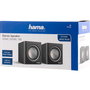 Hama Altavoces PC Sonic Mobil 185, Estéreo 2.0, Negro/Plata, Conexión USB y 3.5 mm, para Portátil
