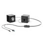 Hama Altavoces PC Sonic Mobil 185, Estéreo 2.0, Negro/Plata, Conexión USB y 3.5 mm, para Portátil