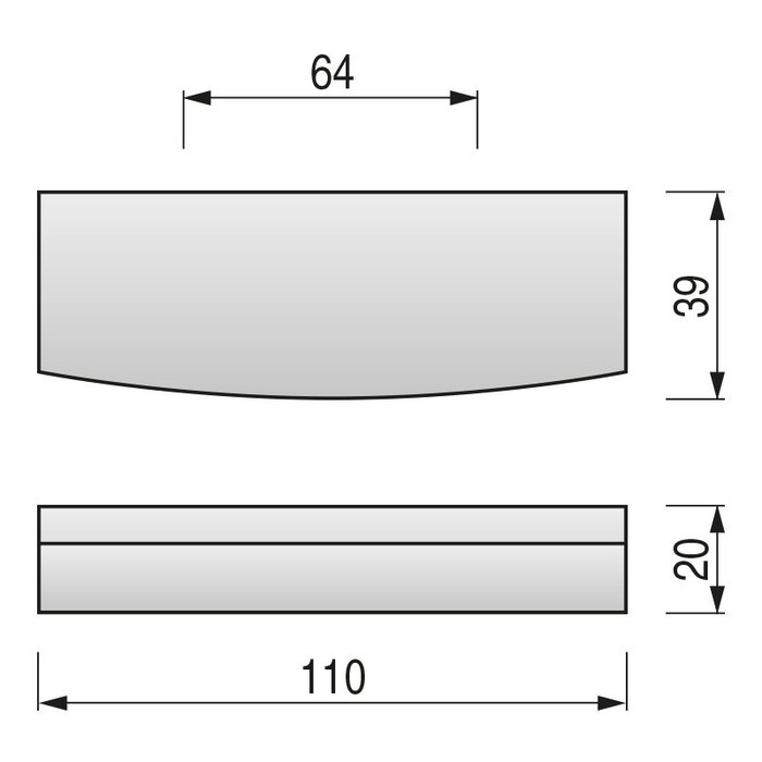 HERRAJES ALK Tirador Zmk Balerio L110 Ral9006 Referencia 64Mm Para Atornillar