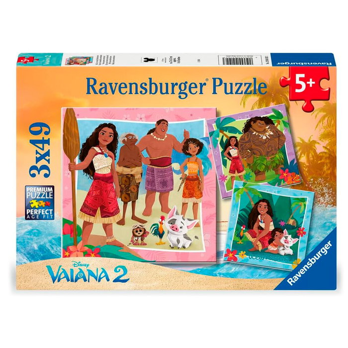 Ravensburger Puzzle Vaiana 2 Disney 3x49pzs 21x21cm +5 años