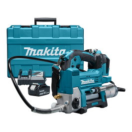 Makita DGP180RT Pistola de engrase inalámbrica 18V con cilindro y batería Li-Ion 5.0Ah, azul/negro