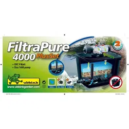 Ubbink FiltraPure 4000 Kit de Filtración para estanques <4000l Sistema de banco de gravedad con Bomba y UV-C
