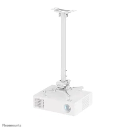 Neomounts CL25-550WH1 Soporte de Techo Universal para Proyector hasta 35 kg, Ajustable en Altura 74.5-114.5 cm con Rotación 360°, Inclinación y Gestión de Cables, Color Blanco