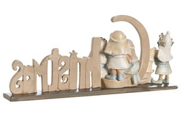 DKD Home Decor Nacimiento Dorado Blanco Resina MDF 4 x 10.5 x 25 cm (2 Unidades)