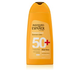 Instituto Español Protector Solar Loción SPF50+ con Aloe Vera, 300 ml - Protección Alta UVA/UVB, Resistente al Agua, Piel Sensible