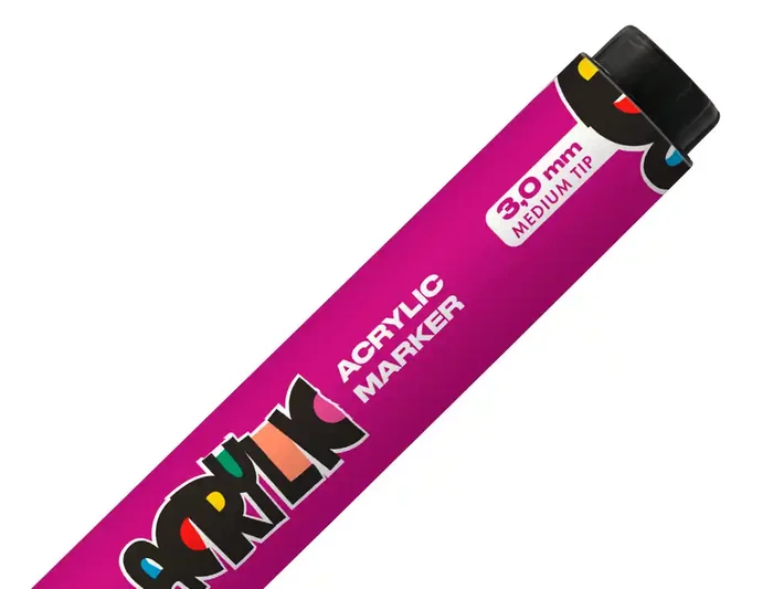 Liderpapel Rotulador Acrilico Base Agua Todo Tipo de Superficie Punta Redonda 3 mm Violeta