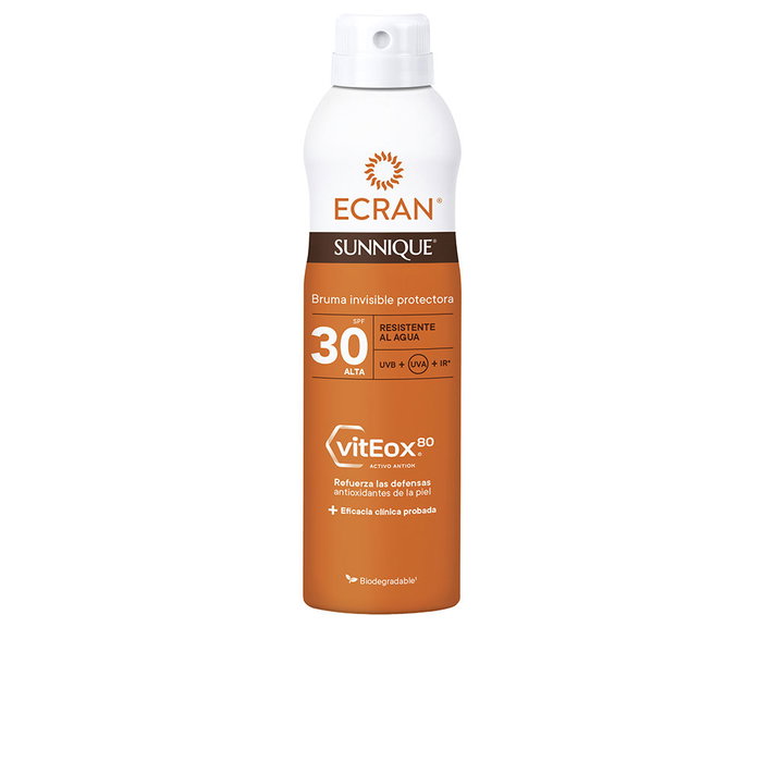 Ecran Sunnique Bruma Protectora Solar Invisible SPF30 250 ml - Alta Protección UVB, UVA e Infrarrojos, Muy Resistente al Agua, Spray Ecran Sunnique Bruma Protectora Solar Invisible SPF30 250 ml - Alta Protección UVB, UVA e Infrarrojos, Muy Resistente al Agua, Spray