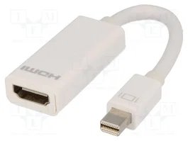 DIGITUS Adaptador Mini DisplayPort a HDMI, 0,15m, Blanco