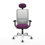 PIQUERAS Y CRESPO Silla de oficina Zulema con mecanismo Sincro, Morado y Blanco