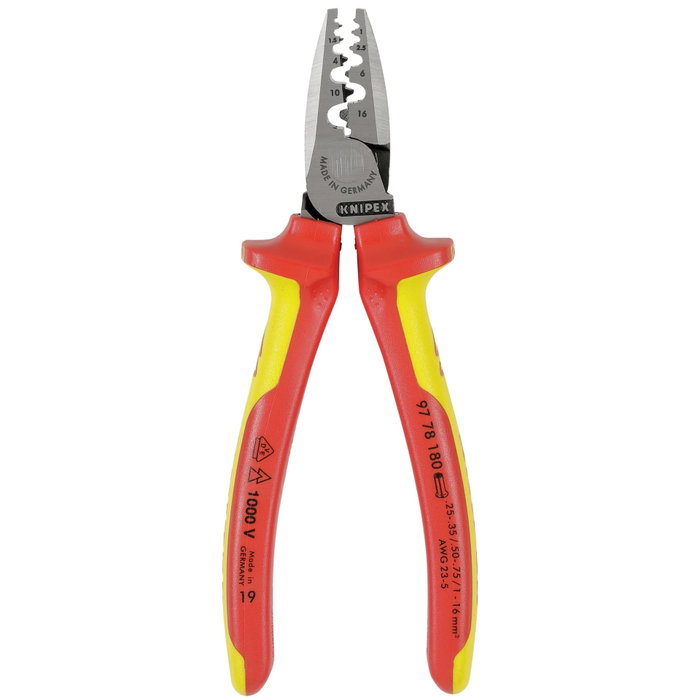 Knipex Alicate de crimpado para terminales de punta 97 78 180 Knipex Alicate de crimpado para terminales de punta 97 78 180