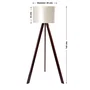 Qinhuangdao-1 Lámpara de Suelo OPV-780SGN3438, Trípode de Madera con Pantalla de Tela Cilíndrica, Casquillo E27, Diseño Natural/Nórdico/Rústico