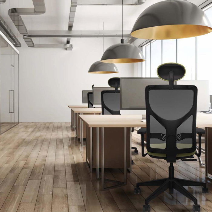 PIQUERAS Y CRESPO Silla de oficina Motilla con mecanismo Sincro/Traslack, Azul cielo y Negro