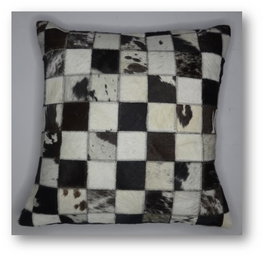DKD Home Decor Cojín de Piel y Poliéster 40x10x40 cm Marrón Oscuro y Crema