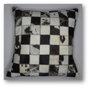 DKD Home Decor Cojín de Piel y Poliéster 40x10x40 cm Marrón Oscuro y Crema