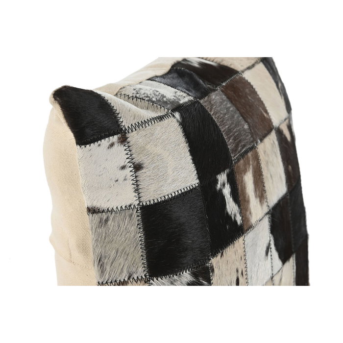 DKD Home Decor Cojín de Piel y Poliéster 40x10x40 cm Marrón Oscuro y Crema DKD Home Decor Cojín de Piel y Poliéster 40x10x40 cm Marrón Oscuro y Crema