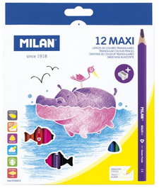 Lapices De Colores Milan Maxi Triangular Estuche De 12