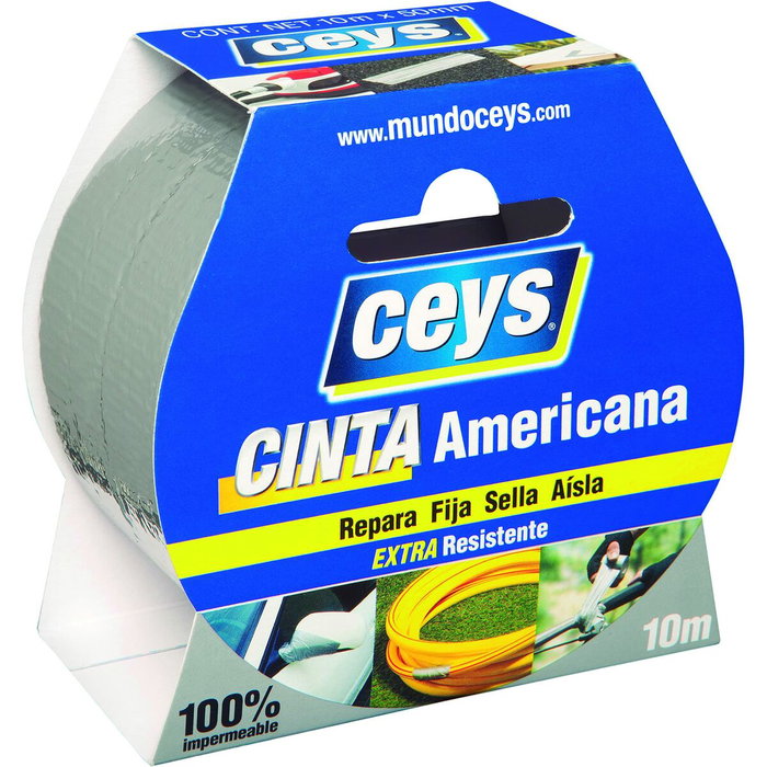 Ceys Cinta americana plata extra resistente 50 mm x 10 m
