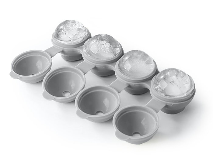 Quttin Cubitera Flexible Silicona Roja 4 Cubitos 22.2 cm x 7 cm x 5.2 cm (12 Unidades)