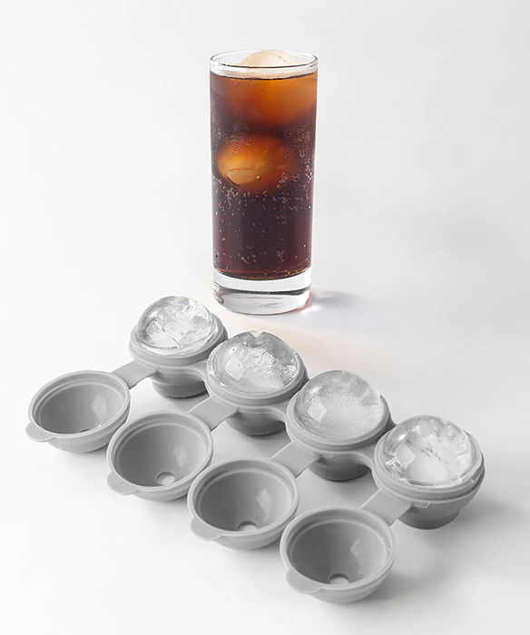 Quttin Cubitera Flexible Silicona Roja 4 Cubitos 22.2 cm x 7 cm x 5.2 cm (12 Unidades)