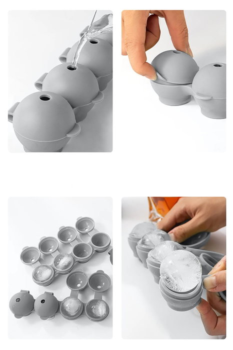 Quttin Cubitera Flexible Silicona Roja 4 Cubitos 22.2 cm x 7 cm x 5.2 cm (12 Unidades)