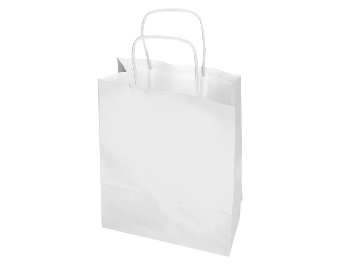 Q-connect Bolsa Papel Celulosa Blanco S con Asa Retorcida 240x320x100 mm