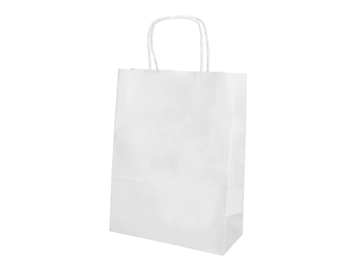 Q-connect Bolsa Papel Celulosa Blanco S con Asa Retorcida 240x320x100 mm