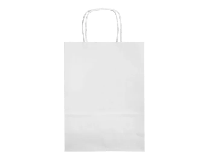 Q-connect Bolsa Papel Celulosa Blanco S con Asa Retorcida 240x320x100 mm