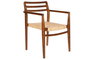DKD Home Decor Silla de Teca y Ratán Marrón