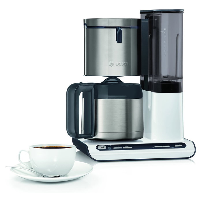 Bosch TKA8A681 Cafetera de Filtro Automática 1100W 1.1L 8 Tazas con Jarra, Temporizador y Antical - Color Blanco