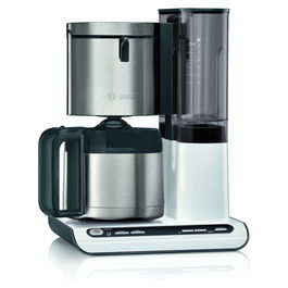 Bosch TKA8A681 Cafetera de Filtro 1.1L 8 Tazas Negro y Blanco Acero Inoxidable 1100W