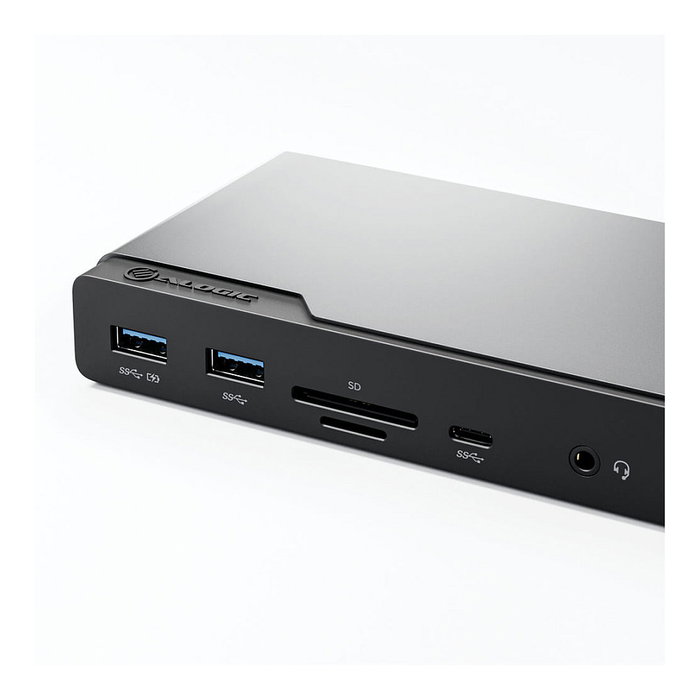 ALOGIC DV4 Dock Station 14-en-1 USB-C Hub con Quad Display 4K @60Hz, 100W PD, Gigabit Ethernet, Lectora SD, 4x USB, Audio - Gris ALOGIC DV4 Dock Station 14-en-1 USB-C Hub con Quad Display 4K @60Hz, 100W PD, Gigabit Ethernet, Lectora SD, 4x USB, Audio - Gris