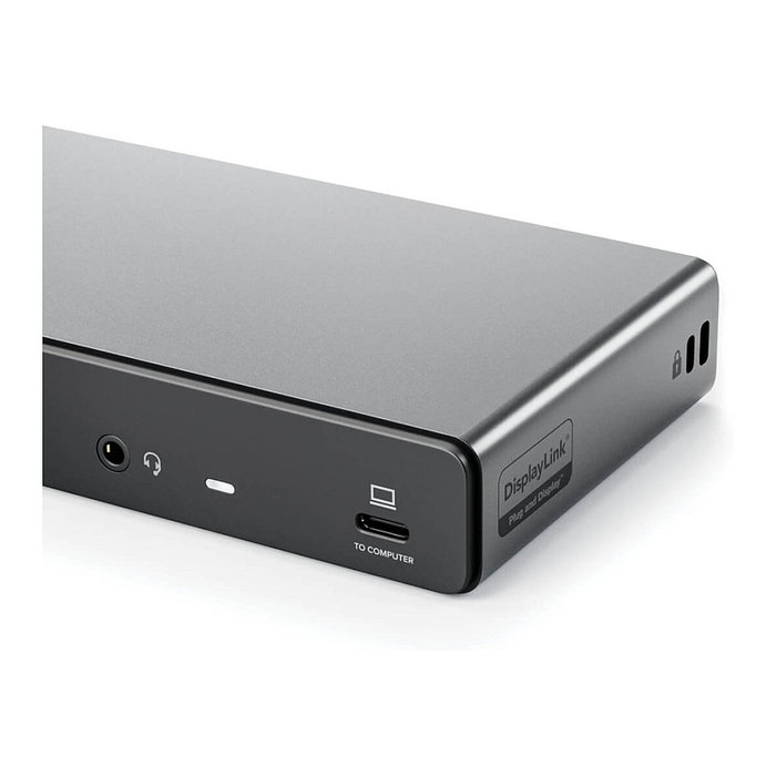 ALOGIC DV4 Dock Station 14-en-1 USB-C Hub con Quad Display 4K @60Hz, 100W PD, Gigabit Ethernet, Lectora SD, 4x USB, Audio - Gris ALOGIC DV4 Dock Station 14-en-1 USB-C Hub con Quad Display 4K @60Hz, 100W PD, Gigabit Ethernet, Lectora SD, 4x USB, Audio - Gris