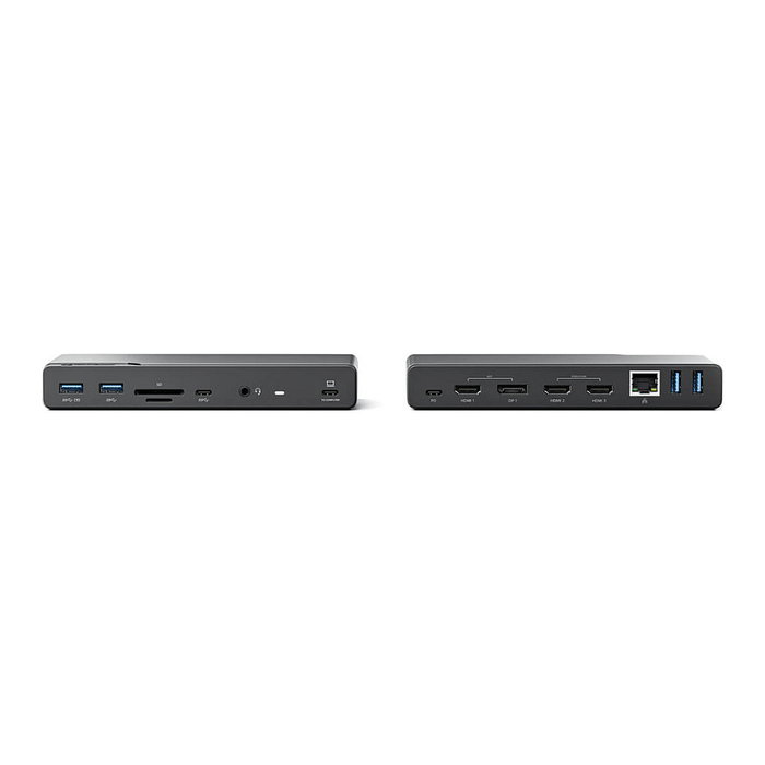 ALOGIC DV4 Dock Station 14-en-1 USB-C Hub con Quad Display 4K @60Hz, 100W PD, Gigabit Ethernet, Lectora SD, 4x USB, Audio - Gris ALOGIC DV4 Dock Station 14-en-1 USB-C Hub con Quad Display 4K @60Hz, 100W PD, Gigabit Ethernet, Lectora SD, 4x USB, Audio - Gris