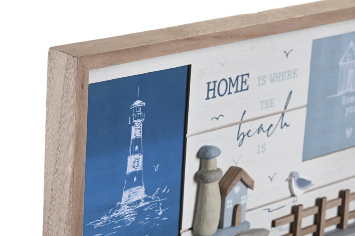 DKD Home Decor Marco Multifoto Mediterraneo Blanco Azul 2.5 x 21 x 40 cm (6 Unidades)