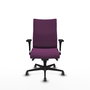 PIQUERAS Y CRESPO Silla Albacete confidente con mecanismo Sincro, Morado, Similpiel, Brazos 1D, Ruedas 65 mm para parqué