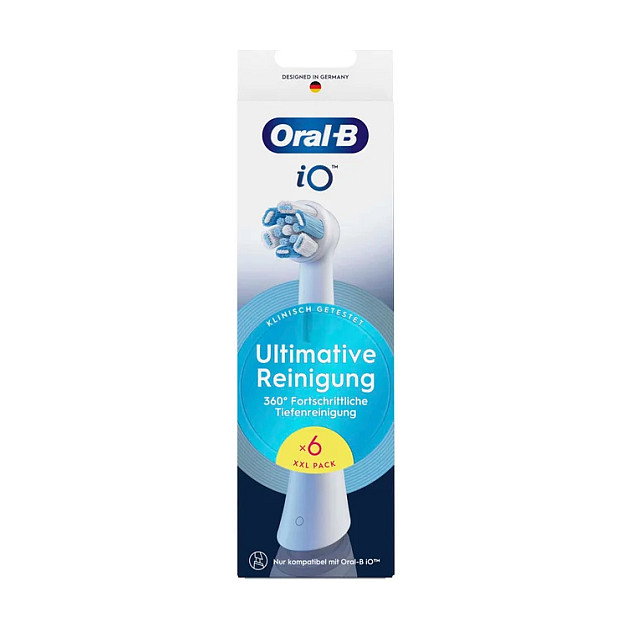 Oral-B iO Ultimate Cleaning Cabezales de Repuesto, 6 unidades, Blanco