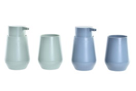 DKD Home Decor Set de 2 Piezas de Accesorios de Baño Mate Verde y Verde Menta