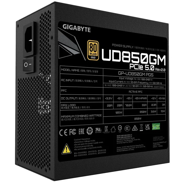 Gigabyte UD850GM PG5 V2 850W 80 PLUS Gold ATX 3.1 Modular